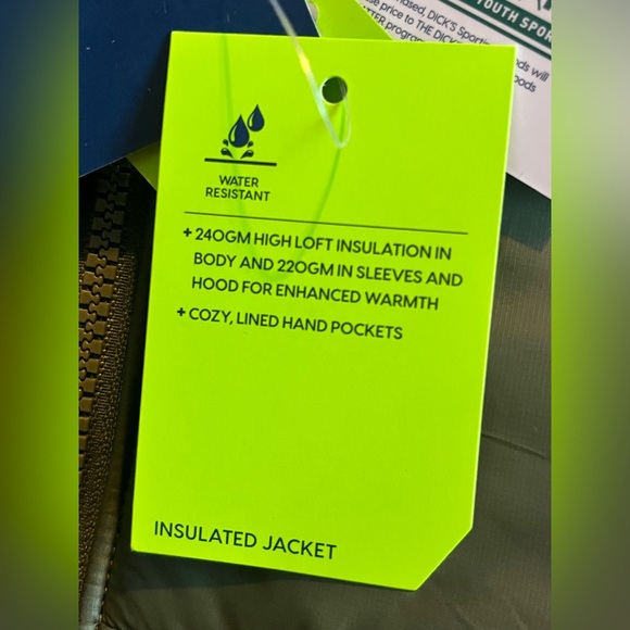 DSG Boys Dark Green Insulated Water Resistant Puffer Jacket Medium 10-12 NWT - Picture 6 of 16